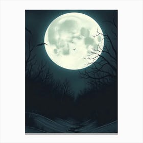 Full Moon In The Forest 1 Canvas Print