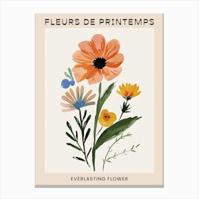 Spring Floral French Poster  Everlasting Flower 2 Canvas Print