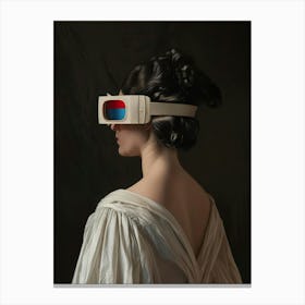 Woman Wearing A 3d Glasses Canvas Print