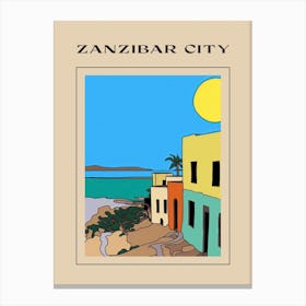 Minimal Design Style Of Zanzibar City, Tanzania4 Poster Canvas Print