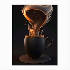 Coffee Cup With Smoke Canvas Print