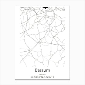 Bassum,Germany Minimalist Map Canvas Print