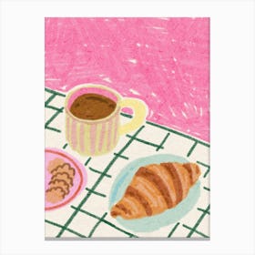 Coffee And Croissants Canvas Print