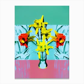 Daffodils Pop Art Andy Warhol Style Canvas Print