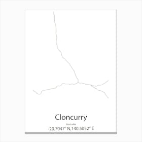 Cloncurry,Australia Minimalist Map Canvas Print