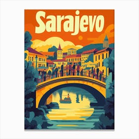 Aihrgdesign A 1970s Inspired Travel Poster For Sarajevo Depic 64cb7316 1912 45ed A432 401513430fef 1 Canvas Print