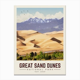 Great Sand Dunes Minimalist Travel Poster Canvas Print