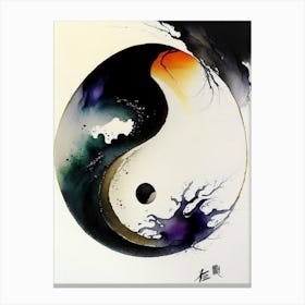 Close Up Ying And Yang 1 Japanese Ink Canvas Print