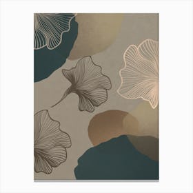 Abstract Ginkgo Leaves Canvas Print