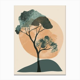 Teak Tree Minimal Japandi Illustration 3 Canvas Print