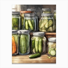 Pickles In Jars Canvas Print