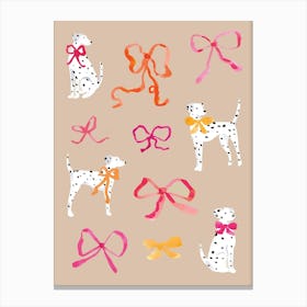 Dalmatians in Bows Canvas Print