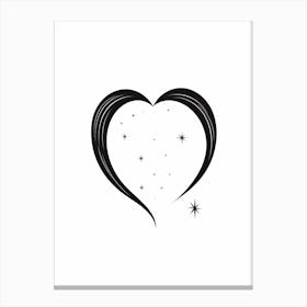 Minimalist Black Heart 1 Canvas Print