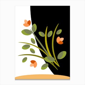 flower and leaf plants trendy design Canvas Print