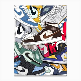 Sneakers Jordan Collection Canvas Print