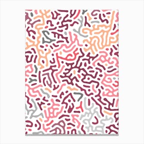 Organic Digital Shapes Pink Orange Canvas Print