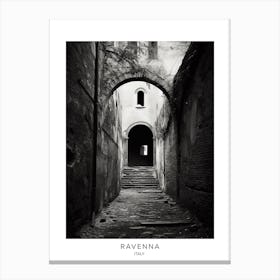 Poster Of Ravenna, Italy, Black And White Analogue Photography 4 Canvas Print