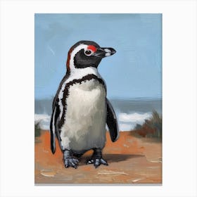 African Penguin Salisbury Plain Oil Painting 3 Canvas Print