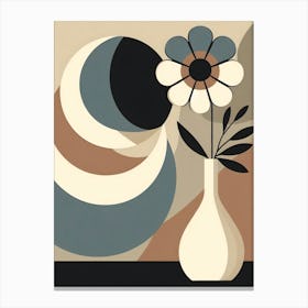 Abstract Flower In A Vase In Boho Art 2 Canvas Print