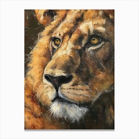 Barbary Lion Portrait Close Up 7 Canvas Print