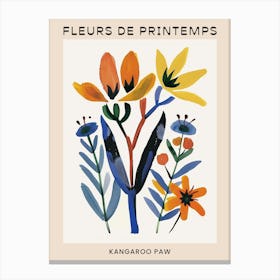 Spring Floral French Poster  Kangaroo Paw 1 Canvas Print