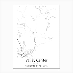 Valley,United States Minimalist Map Leinwandbild