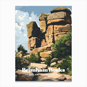 Brimham Rocks England Vintage Art Illustration Canvas Print