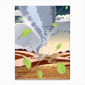 Tornado In The Field Canvas Print