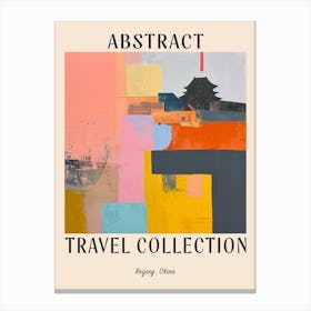 Abstract Travel Collection Poster Beijing China 1 Canvas Print