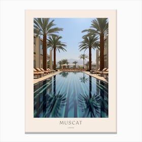 Muscat Oman 2 Midcentury Modern Pool Poster Canvas Print