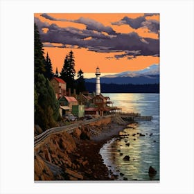 Port Townsend Retro Pop Art 6 Canvas Print