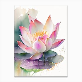Lotus Flower Petals Watercolour 5 Canvas Print