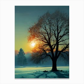 Tree In The Snow Canvas Print