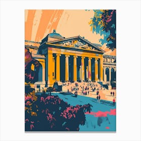 The Met New York Colourful Silkscreen Illustration 3 Canvas Print