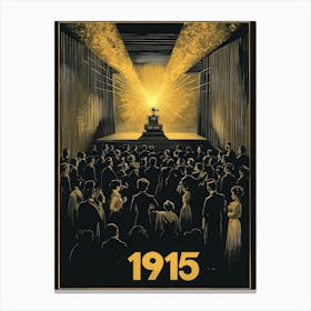 Aihrgdesign A Nostalgic Poster For An Early 1915 Cinema Scree A62a6811 402e 46c1 93ed 3f51273028de 0 Canvas Print