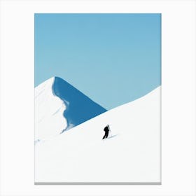 Shiga Kogen, Japan Minimal Skiing Poster Canvas Print