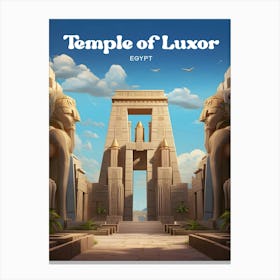 Temple Of Luxor Egypt Sanctuary Modern Travel Illustration Canvas Print