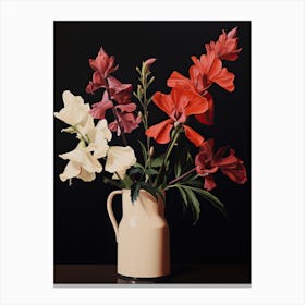 Bouquet Of Monkshood Flowers, Autumn Fall Florals Painting 3 Canvas Print