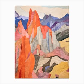 Crinkle Crags England Colourful Mountain Illustration Canvas Print