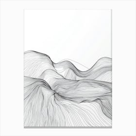 Abstract Line Drawing Of Mountains Canvas Print