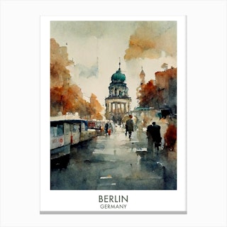 Berlin Germany Watercolour Travel Canvas Print