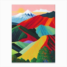 Tongariro National Park 1 New Zealand Abstract Colourful Canvas Print