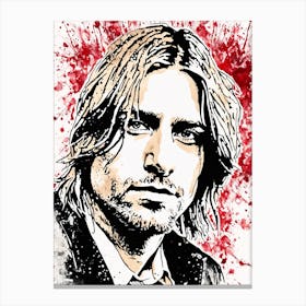 Kurt Cobain Portrait Ink Painting (24) Canvas Print