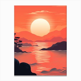 Ocean Sunset Warm Oranges - Landscape Canvas Print