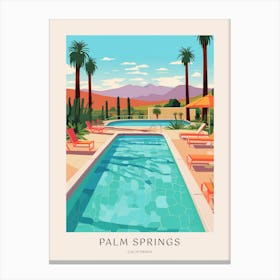Palm Springs California 3 Midcentury Modern Pool Poster Canvas Print