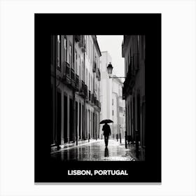 Poster Of Lisbon, Portugal, Mediterranean Black And White Photography Analogue 1 Canvas Print