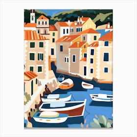 Travel Poster Happy Places Dubrovnik 7 Canvas Print