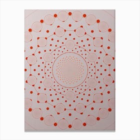 Geometric Glyph Abstract Circle Array in Tomato Red n.0093 Canvas Print