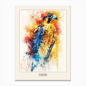 Falcon Colourful Watercolour 1 Poster Canvas Print