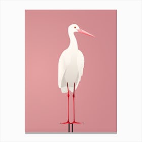 Minimalist Stork 2 Illustration Canvas Print